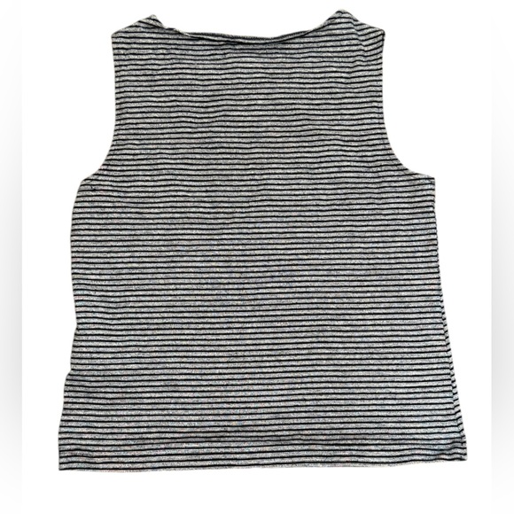 Madewell Striped Crossover Gray Black Striped Cropped Tank Size XS - Picture 2 of 8